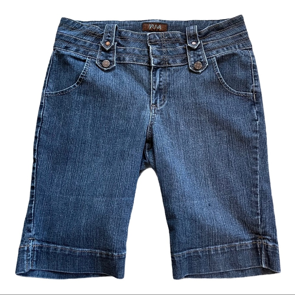 YUVA denim jean bermuda length shorts 14